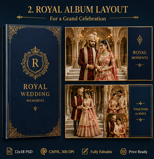 Royal album layout wedding album design reference